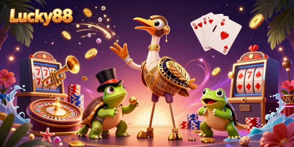 Experience thrilling gameplay at Lucky88 with 3D characters and dynamic casino elements.