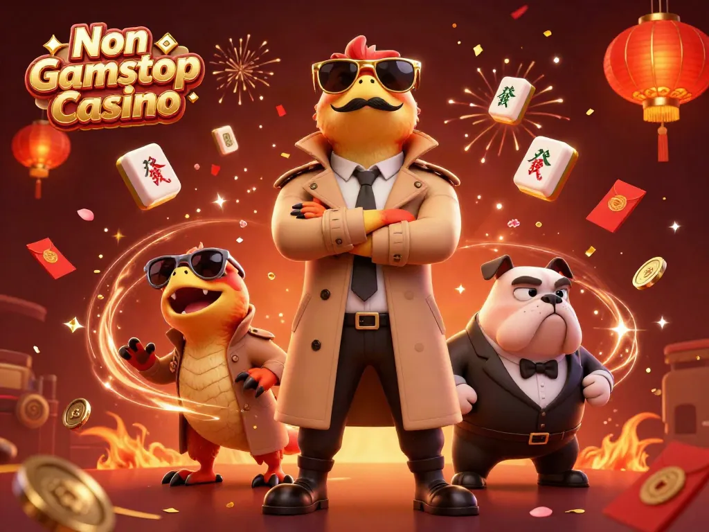 Engaging portrayal of raptors as a tall person entering a Non Gamstop Casino, vibrant illustration.