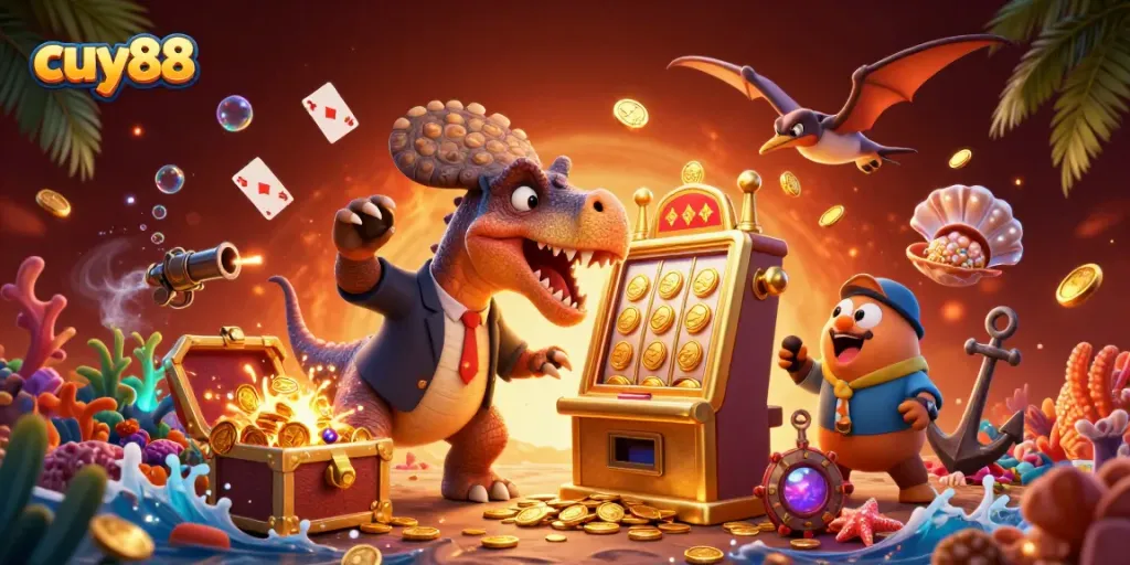 Experience the thrill of cuy88 as a pachycephalosaurus triggers a jackpot at the casino.