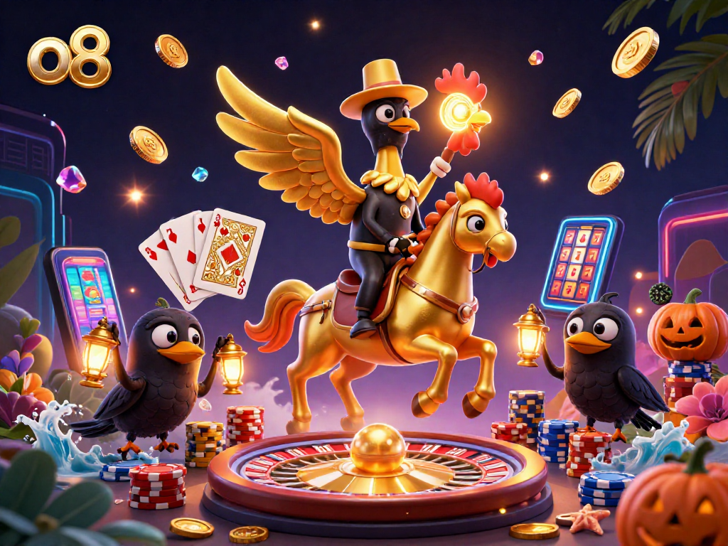 Experience thrilling gameplay at o8 with captivating casino scenes and dynamic gaming action.
