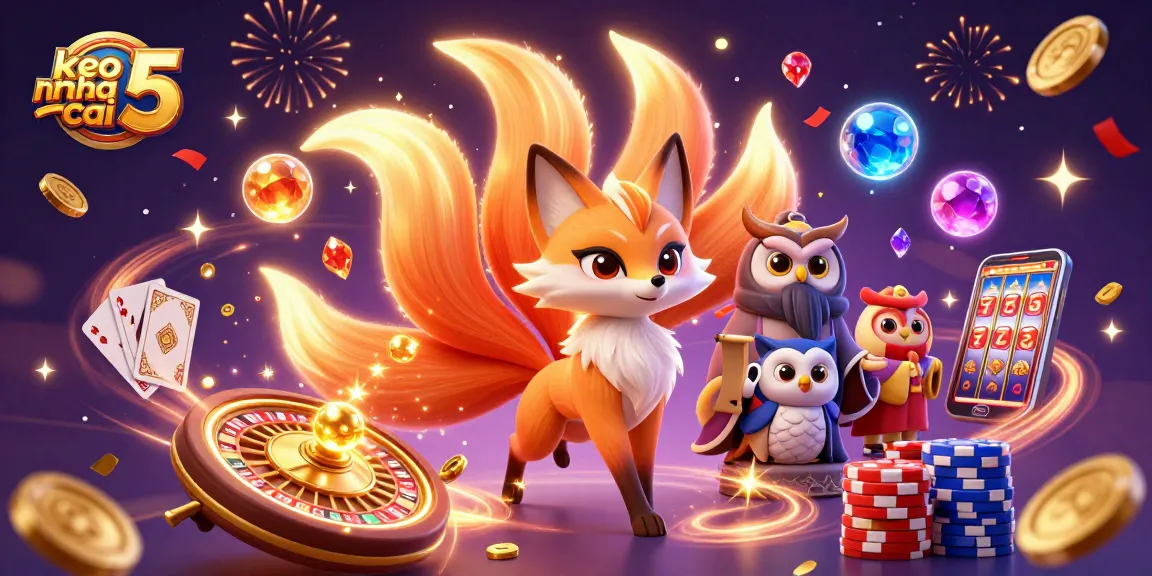 Bet on keo nha cai 5 with vibrant spirits and dazzling casino elements in a rich fantasy setting.