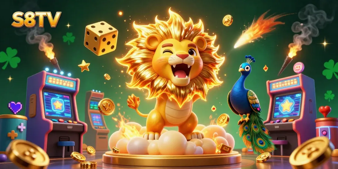 Experience the thrill of the game with S8TV featuring vibrant characters and casino elements.